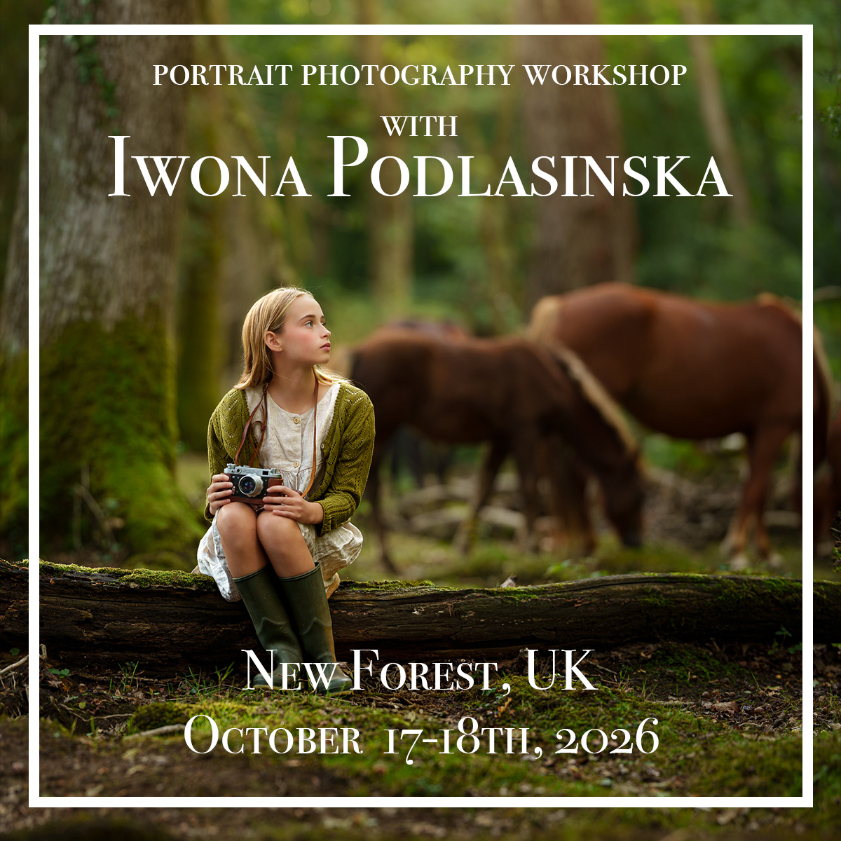 Portrait photography workshop in New Forest, UK 2026